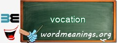 WordMeaning blackboard for vocation